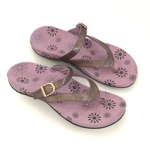 VIONIC Sandals Metallic Bronze Purple Orthotic Sandals Rosemary Women’s Size 7